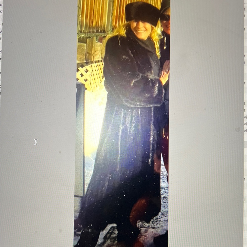 Luxury Full Length Black Mink Fur Coat And Matching Hat 1980s Vintage